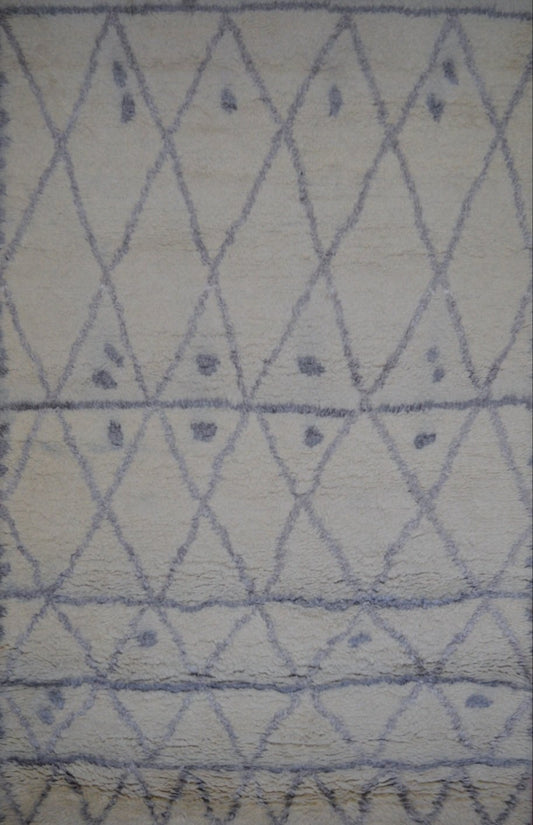 Indian Moroccan Style hand knotted rug 5x8