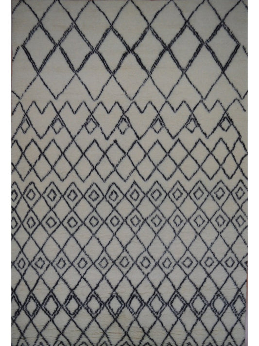 Indian Moroccan Style hand knotted rug 6x9