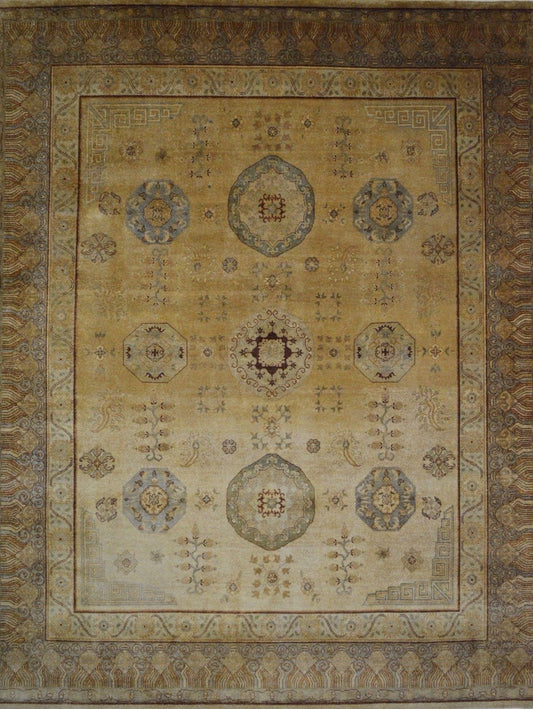 Indian Ushak hand knotted rug 8x11+