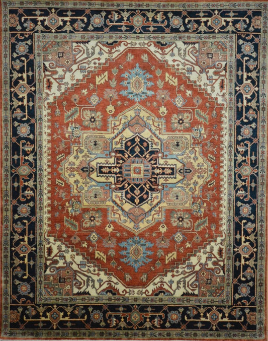 Indian Jaipur hand knotted rug 8x10