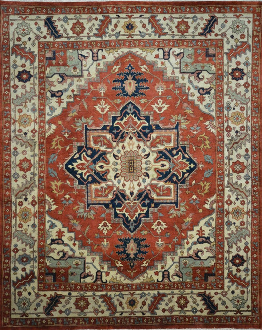 Indian Jaipur hand knotted rug 8x10