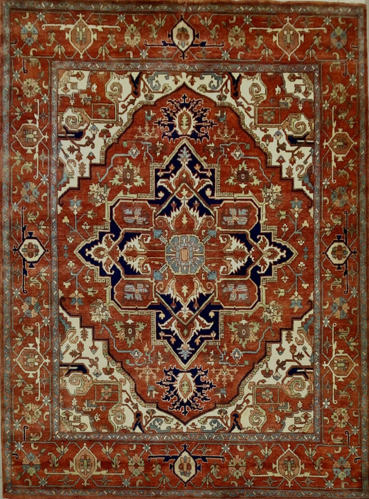 Indian Jaipur Wool & Silk hand knotted rug 8x10