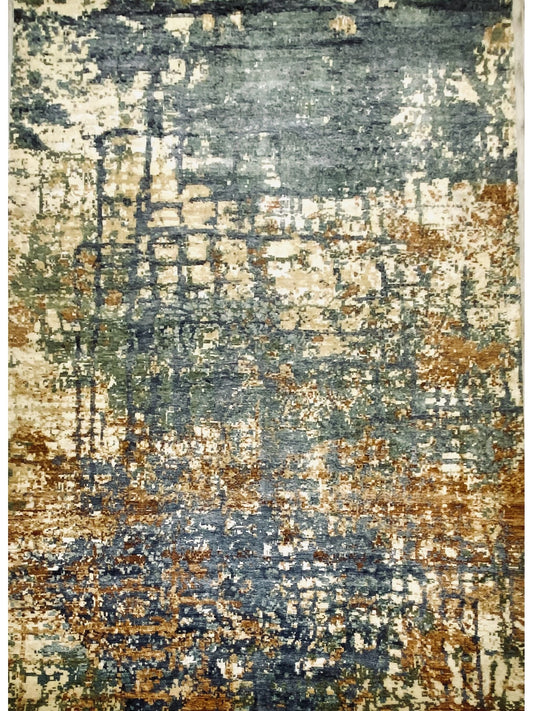 Indian Jaipur Wool & Silk hand knotted rug 8x11