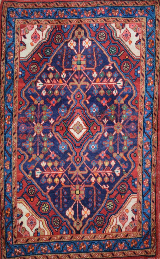 Persian Gharajeh hand knotted rug 2x3