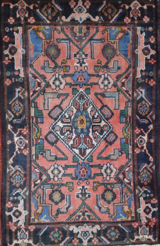 Persian Gharajeh hand knotted rug 2x3