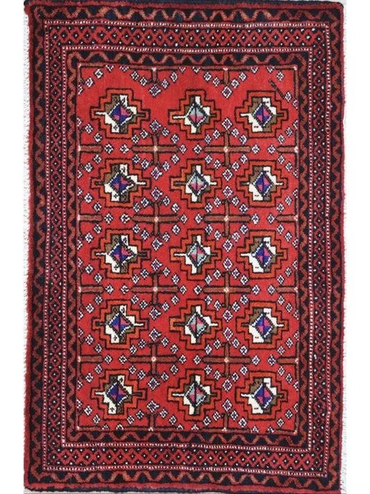 Persian Turkman hand knotted rug 2x3