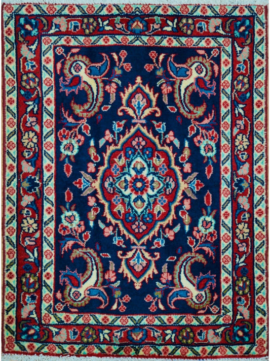 Persian Kashan hand knotted rug 2x3