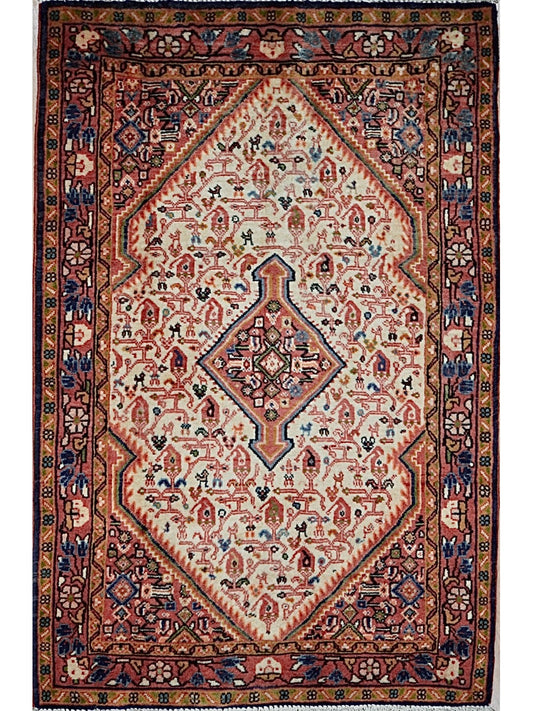Persian Tabriz hand knotted rug 2x3