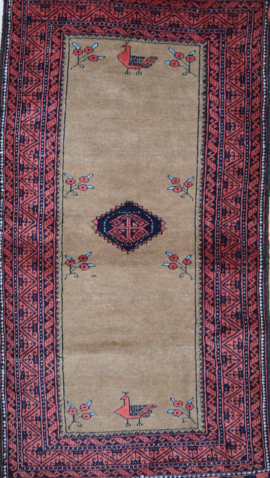 Persian Turkman hand knotted rug 2'6x4'6
