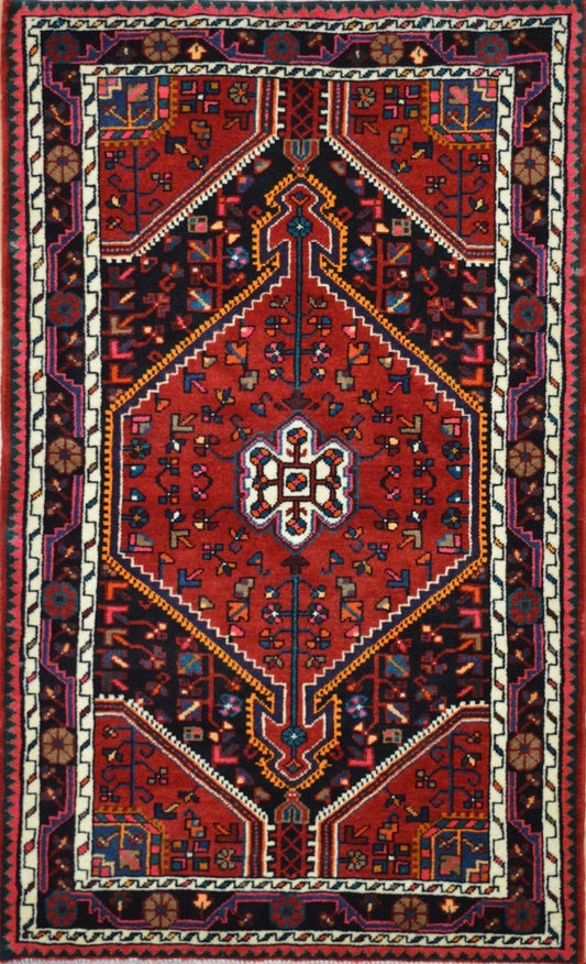 Persian Shiraz hand knotted rug 3x5