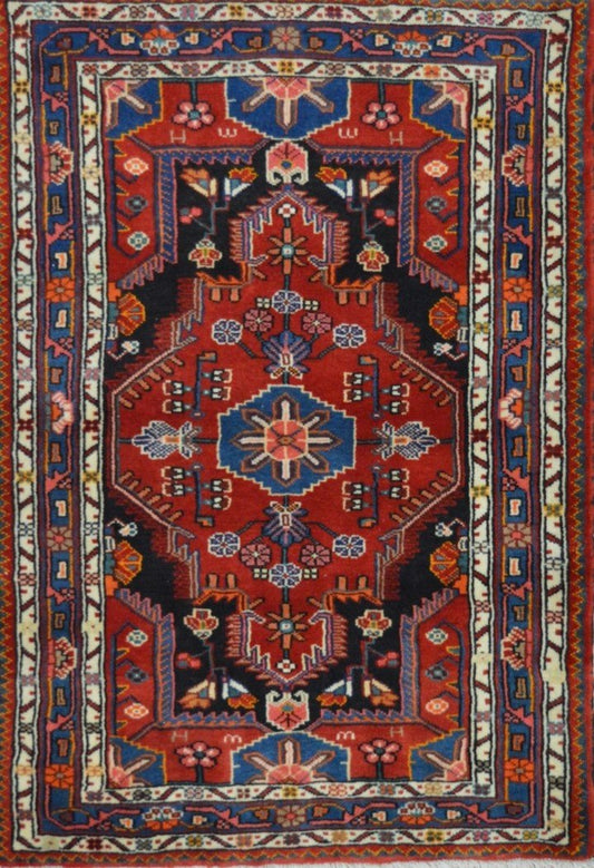 Persian Hamadan hand knotted rug 3x5