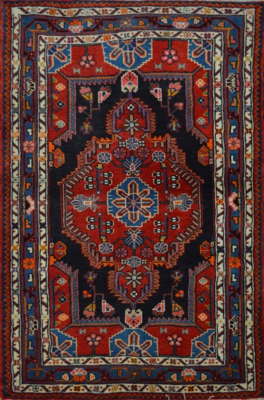 Persian Hamadan hand knotted rug 3x5