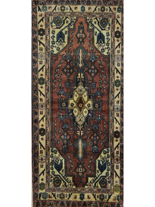 Persian Nahavand hand knotted rug 3x5