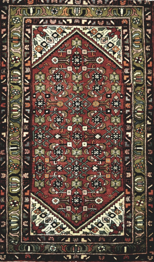 Persian Hossein Abad hand knotted rug 3x5