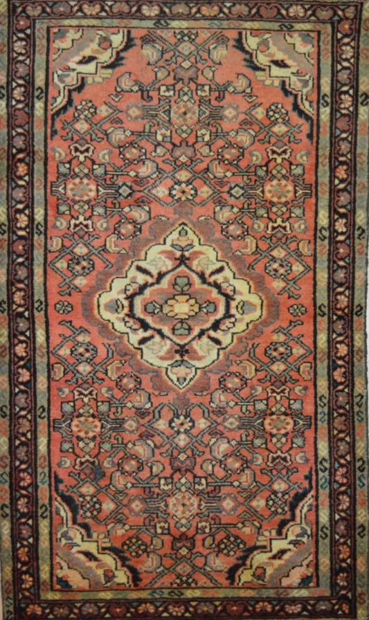 Persian Hossein Abad hand knotted rug 3x5