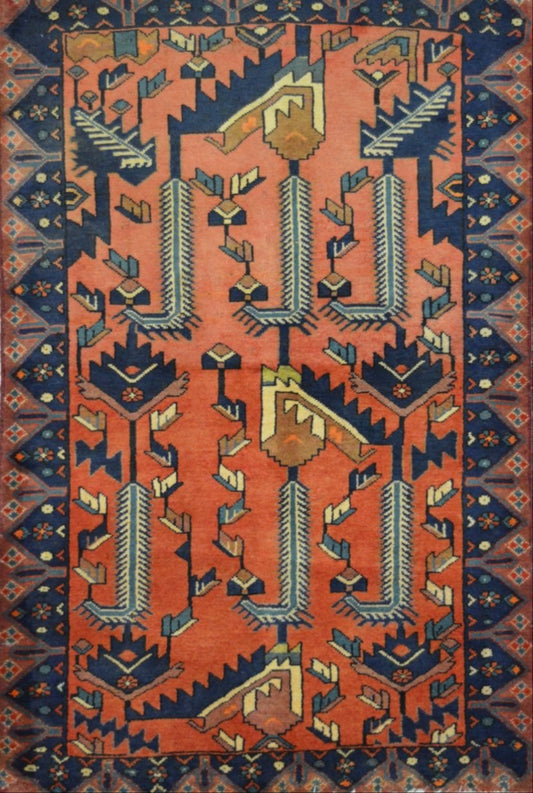 Persian Hossein Abad hand knotted rug 4x6