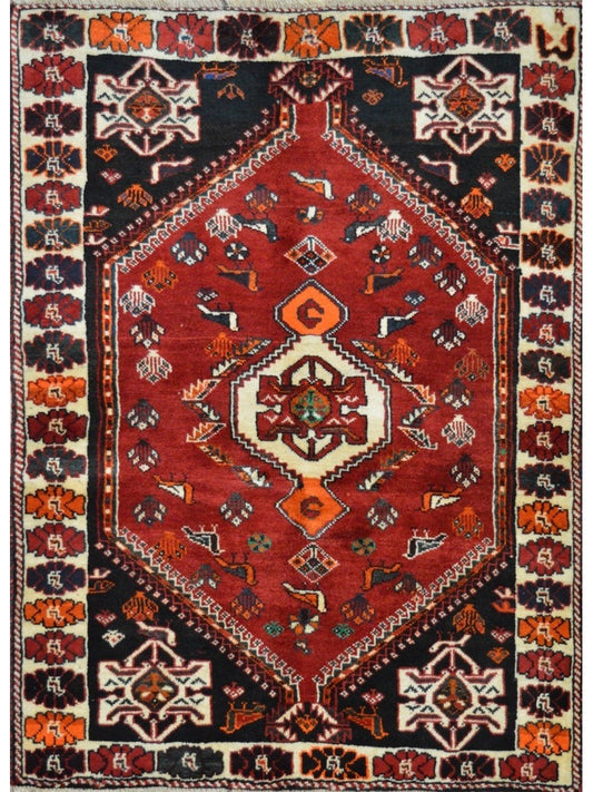 Persian Ghashghai hand knotted rug 4x6