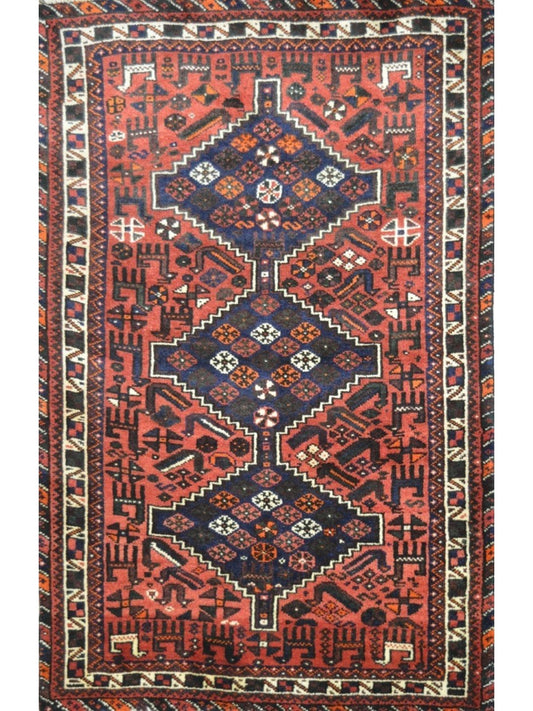 Persian Hamadan hand knotted rug 4x6
