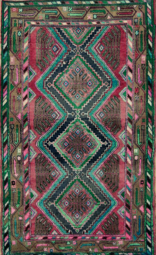 Persian Sirjan hand knotted rug 5x7