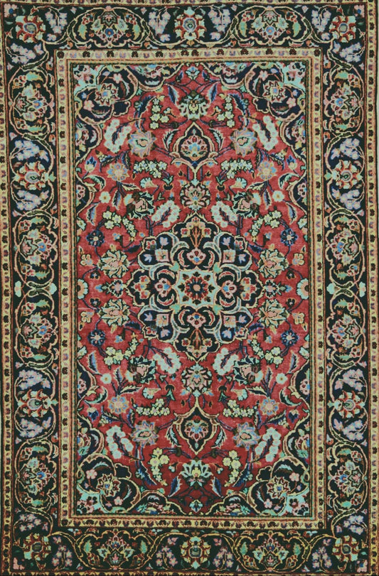 Persian Nahavand hand knotted rug 5x7