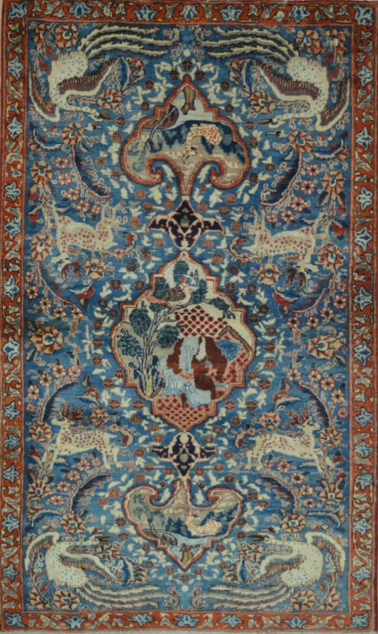 Persian Kurdish hand knotted rug 4x6