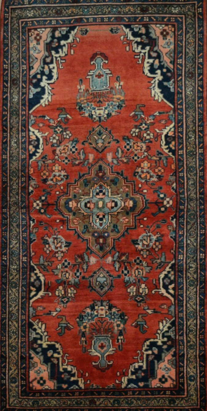 Persian Hossein Abad hand knotted rug 4x6