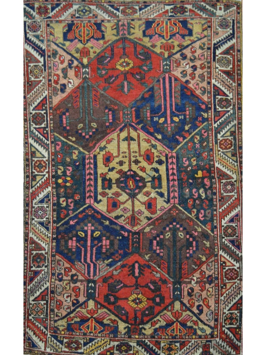 Persian Zanjan hand knotted rug 4x6