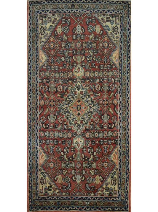 Persian Hossein Abad hand knotted rug 4x6