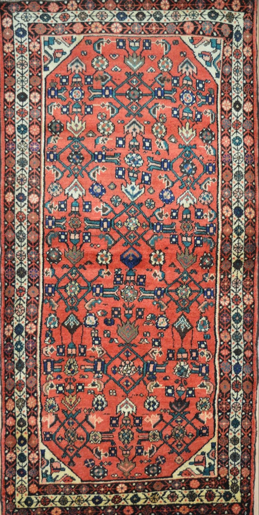 Persian Hossein Abad hand knotted rug 4x6