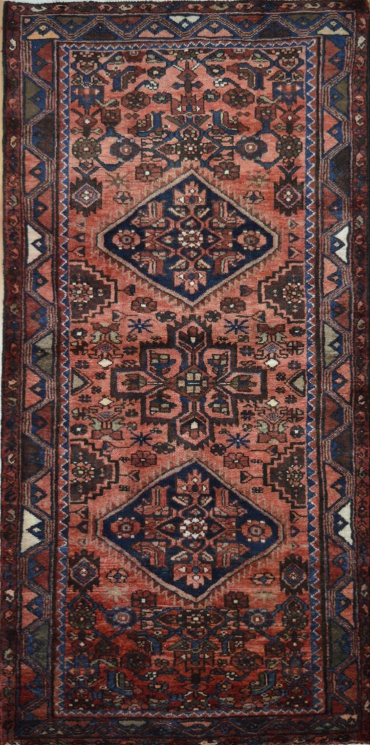 Persian Hamadan hand knotted rug 4x6