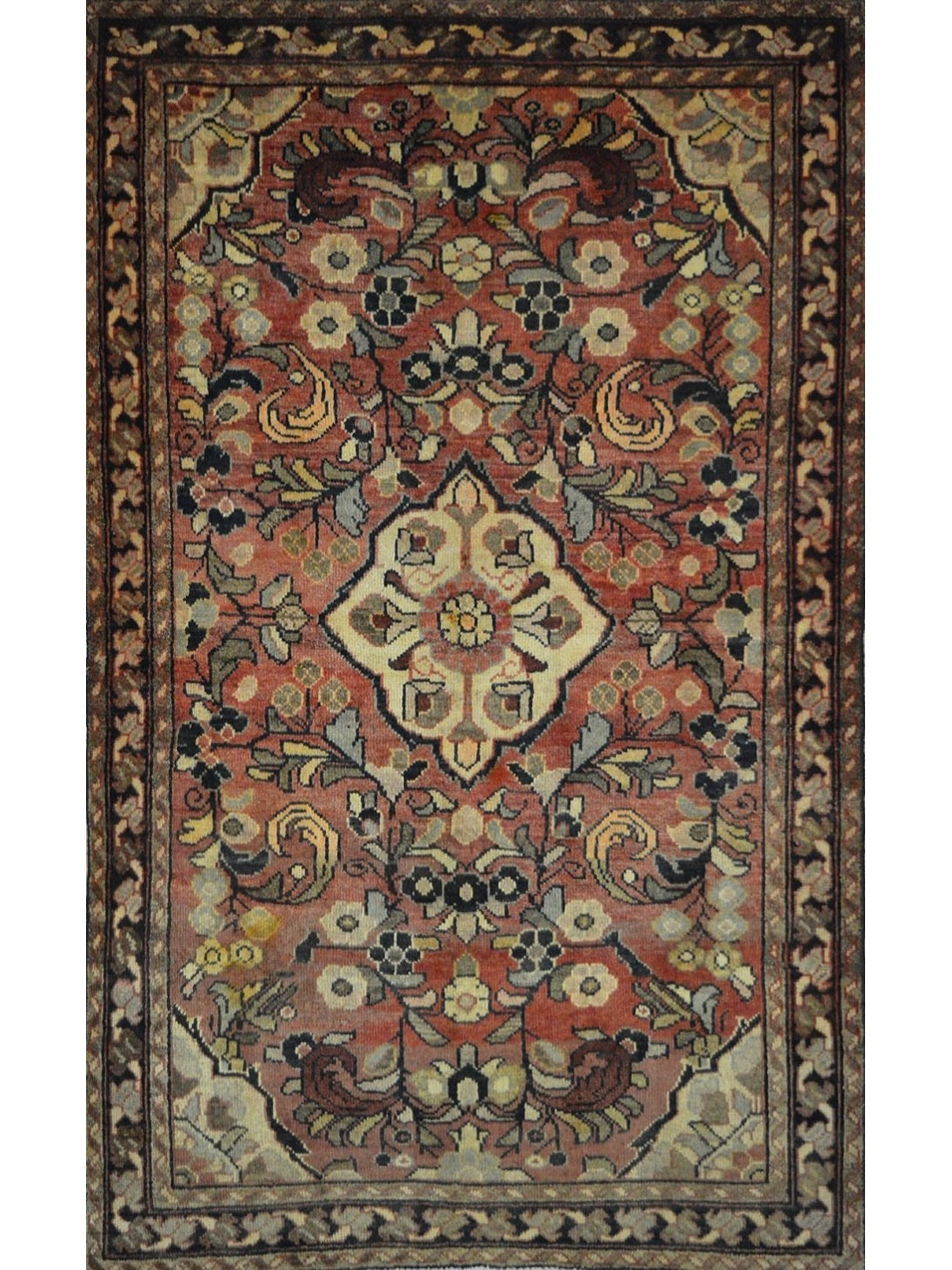 Persian Hossein Abad hand knotted rug 4x6