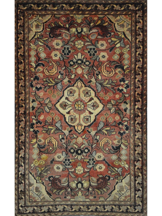 Persian Hossein Abad hand knotted rug 4x6