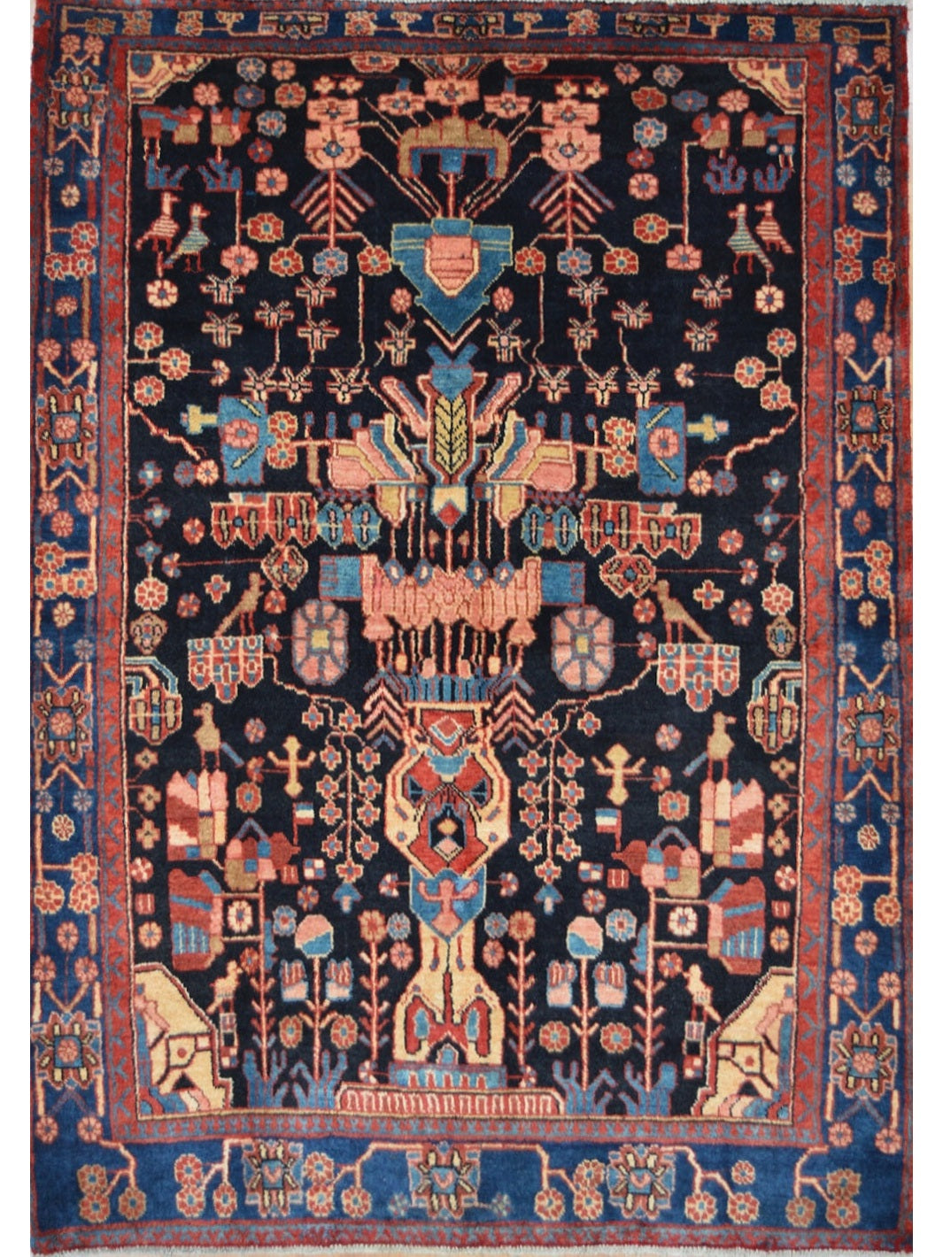 Persian Nahavand hand knotted rug 4x6