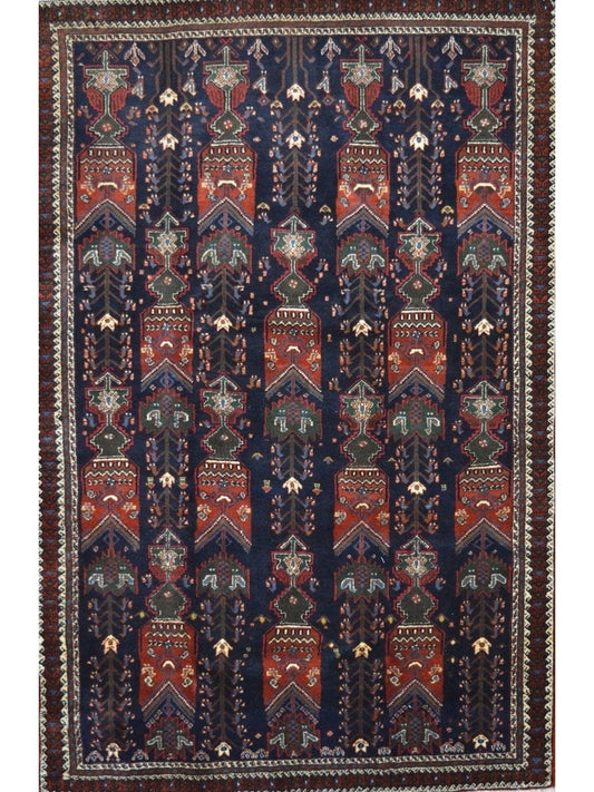 Persian Nahavand hand knotted rug 5x7