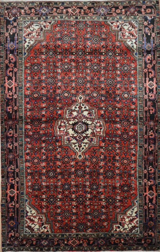 Persian Hamadan hand knotted rug 5x7