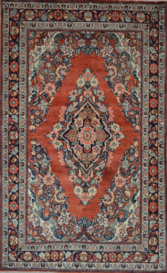 Persian Nahavand hand knotted rug 5x7
