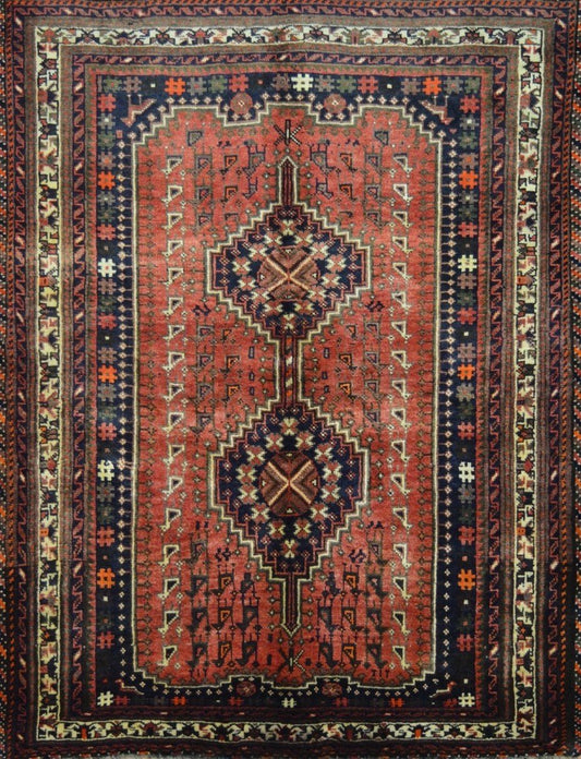 Persian Sirjan hand knotted rug 5x7