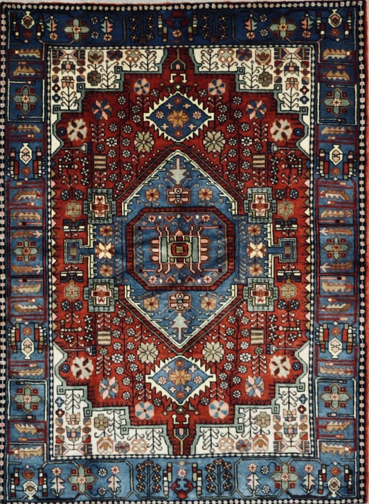 Persian Nahavand hand knotted rug 5x7