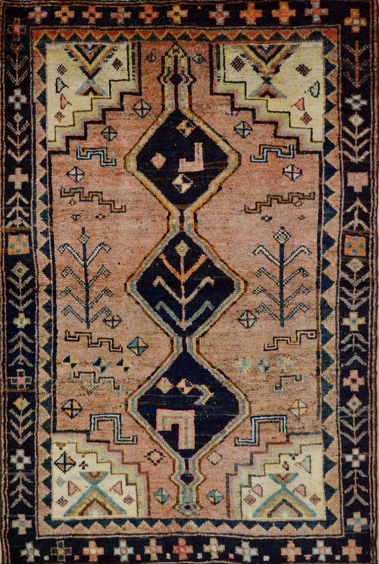 Persian Kurdish hand knotted rug 5x7