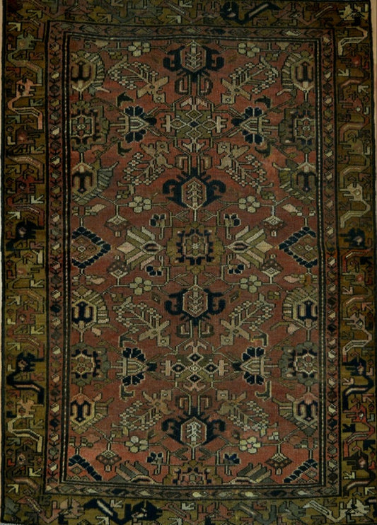 Persian Hossein Abad hand knotted rug 5x7