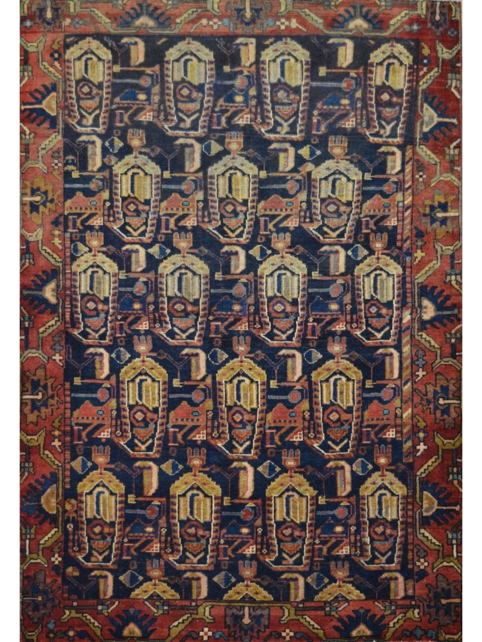 Persian Hossein Abad hand knotted rug 5x7