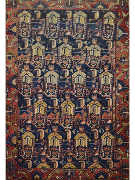 Persian Hossein Abad hand knotted rug 5x7