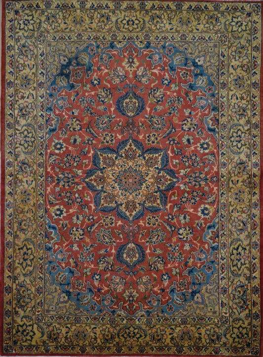 Persian Najafabad hand knotted rug 5x7