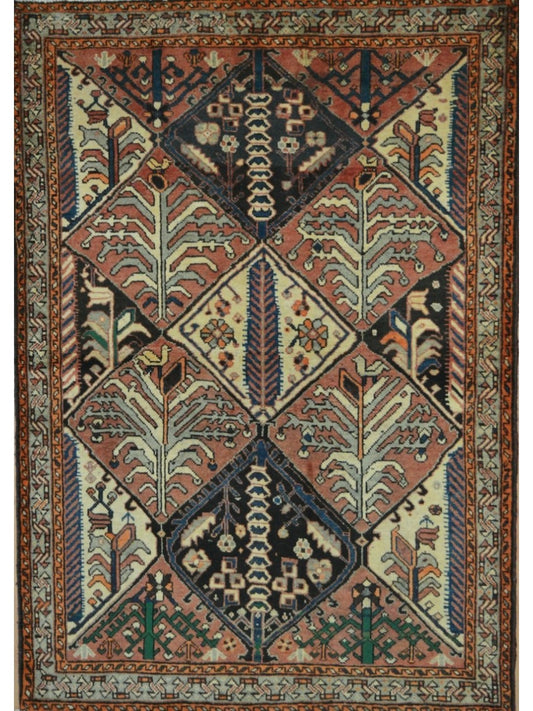 Persian Bakhtiari hand knotted rug 5x7
