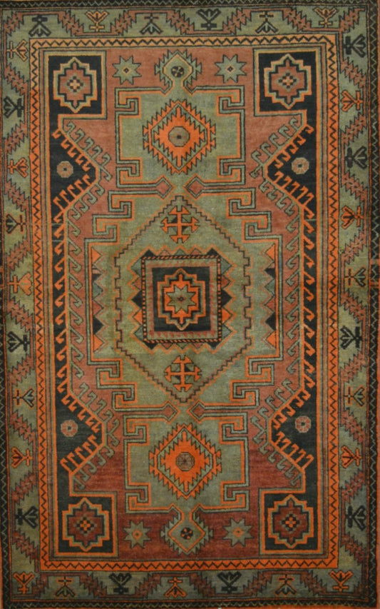Persian Bakhtiari hand knotted rug 5x7