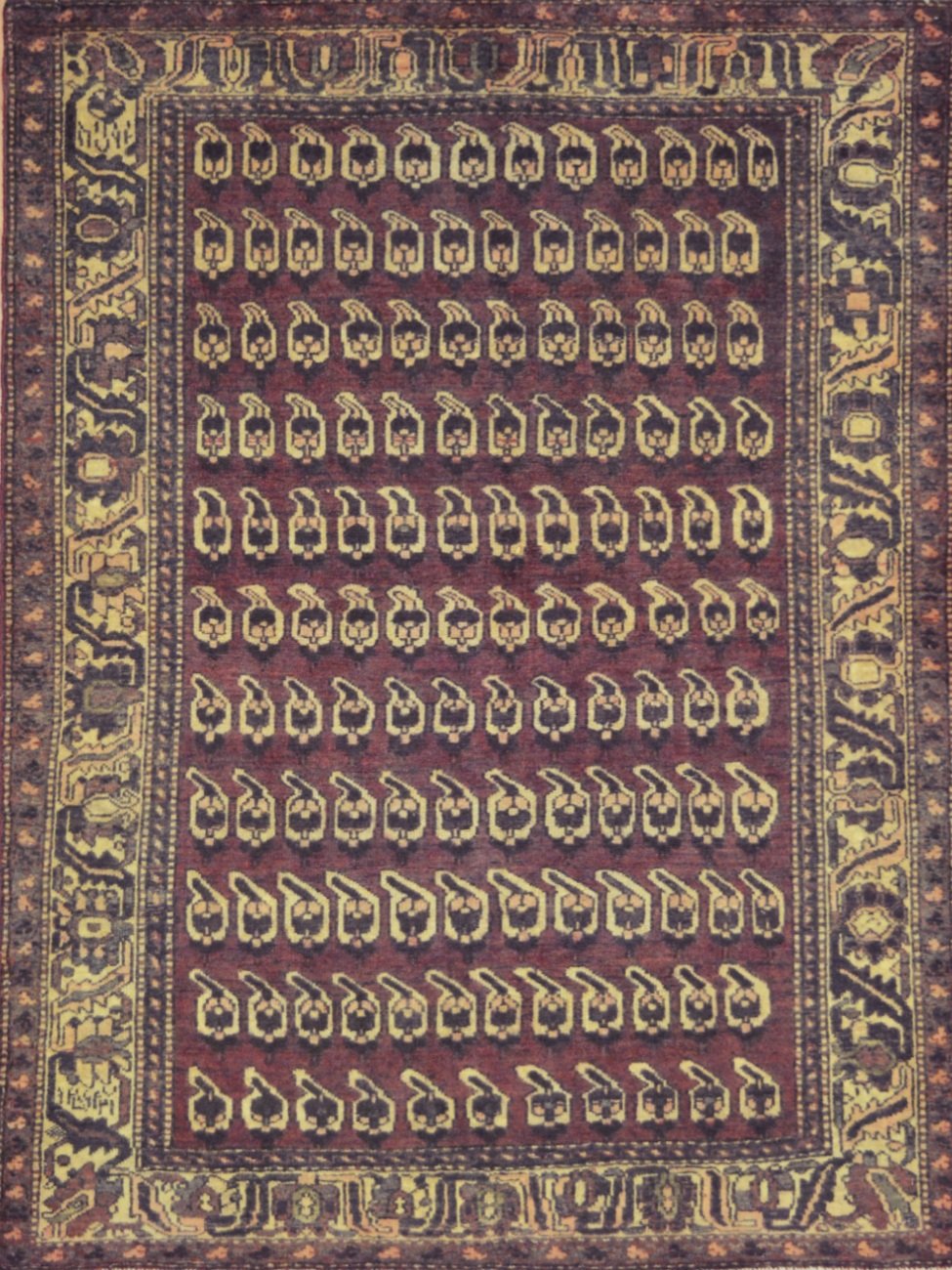 Persian Hamadan hand knotted rug 5x7