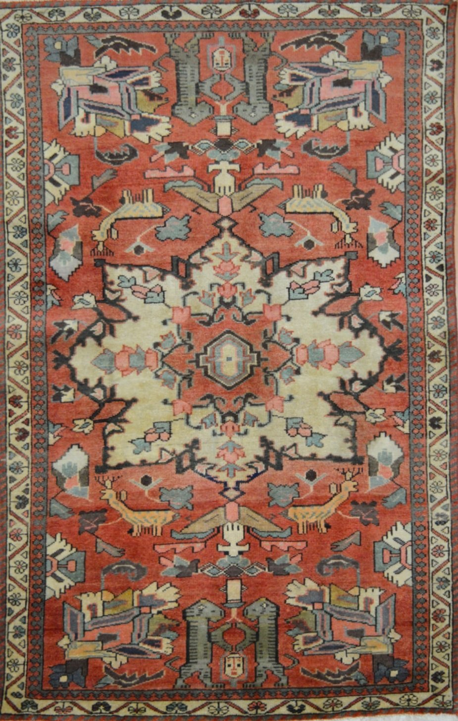 Persian Kashan hand knotted rug 5x7