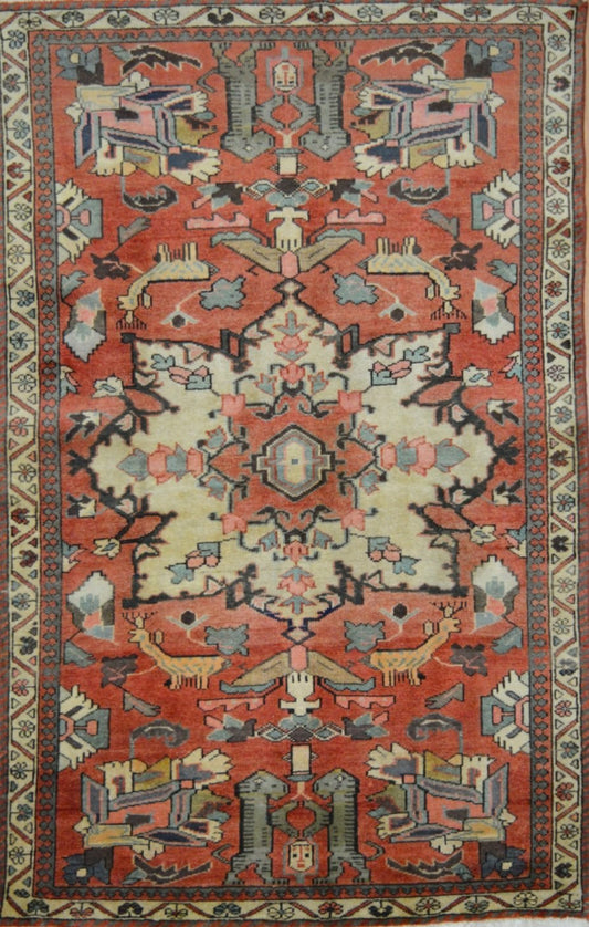 Persian Kashan hand knotted rug 5x7