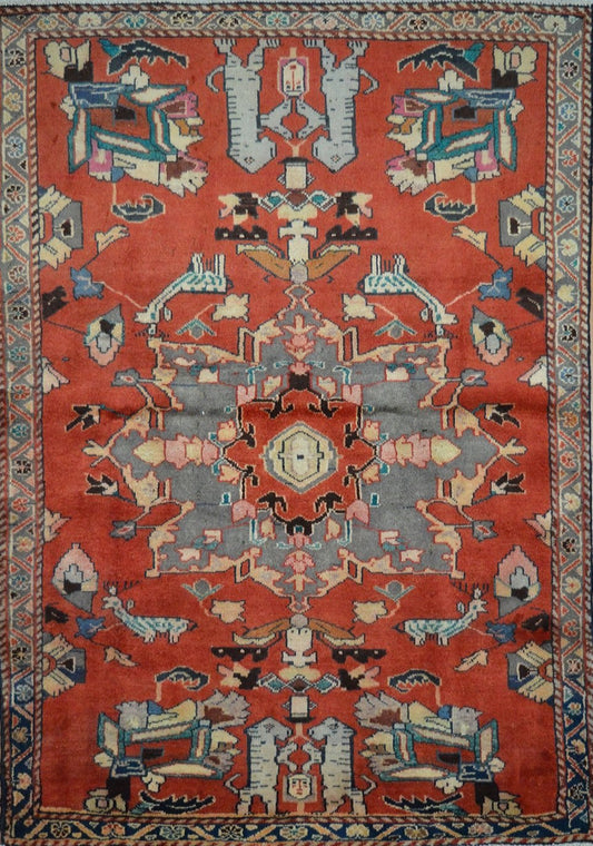 Persian Najafabad hand knotted rug 5x7