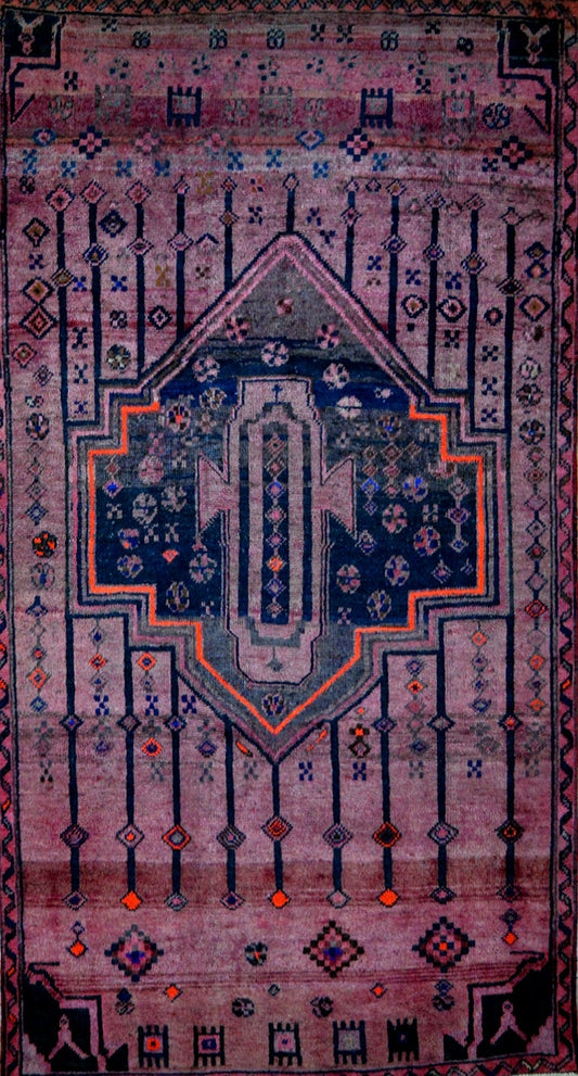 Persian Zanjan hand knotted rug 5x7